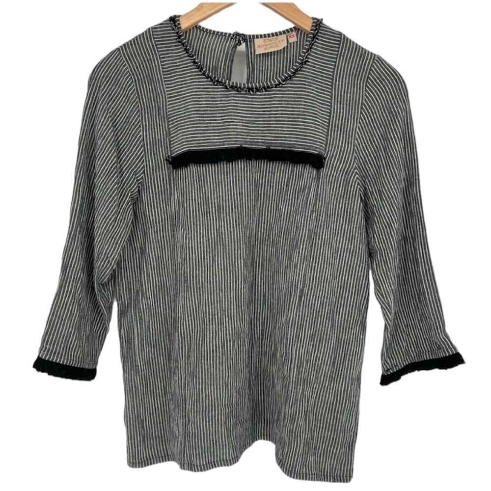 RUNGOLEE Fringe Blouse with 3/4‎ Sleeve